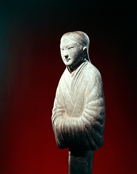 Részlet egy sírfiguráról, valószínűleg Shensi tartományból (cserépedény) alkotó: Eastern Han Dynasty Chinese School