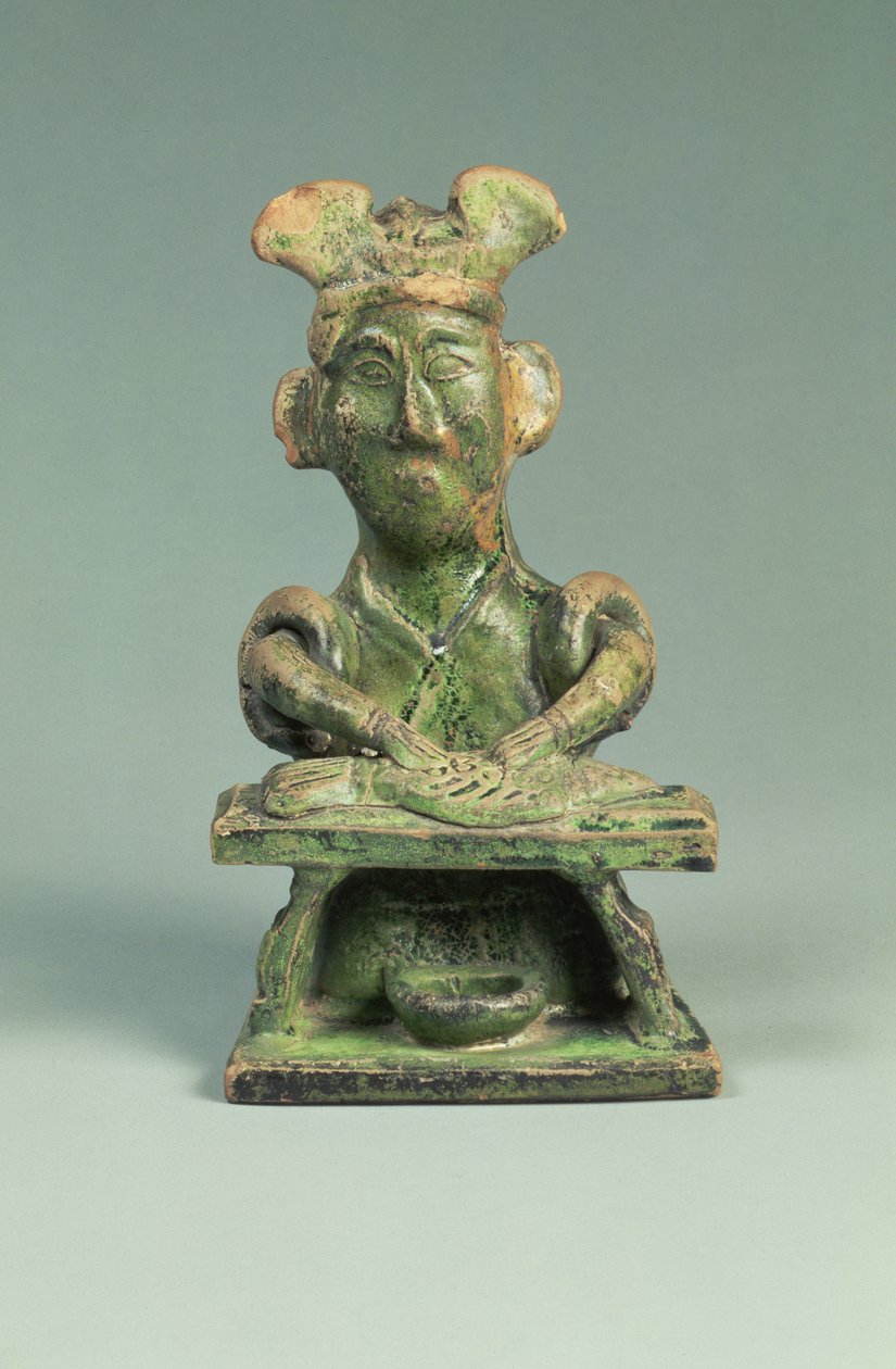 Halkereskedő figurája, síremlék, Keleti Han-dinasztia, 25-220 (cserép) alkotó: Eastern Han Dynasty Chinese School