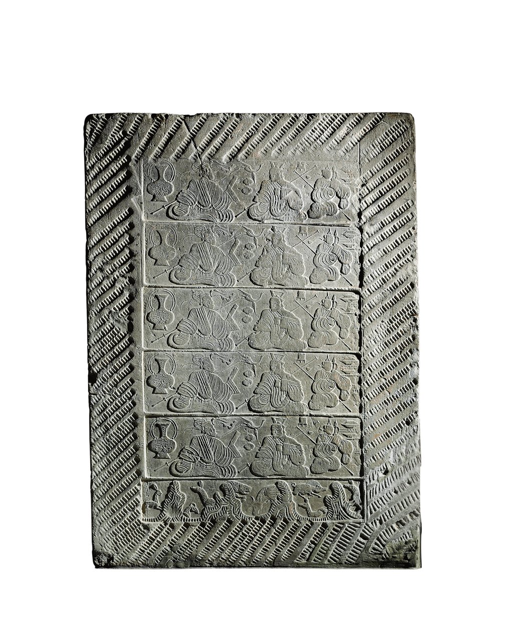 Kis öntött kerámia csempe (kerámia) alkotó: Eastern Han Dynasty Chinese School