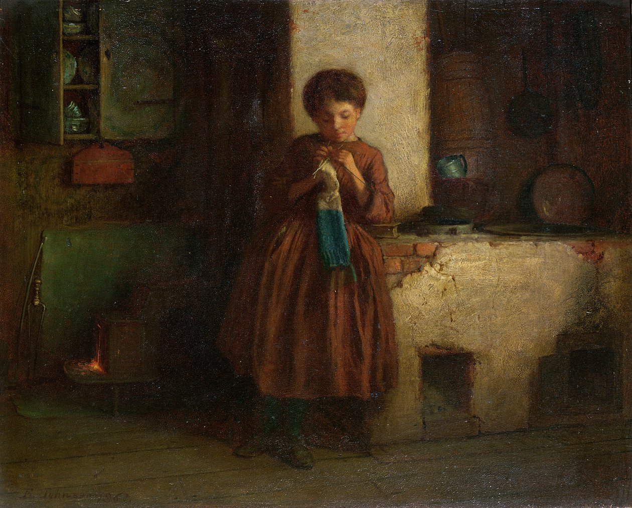 Kötés a katonáknak, 1861 (olaj, malomdeszka) alkotó: Eastman Johnson
