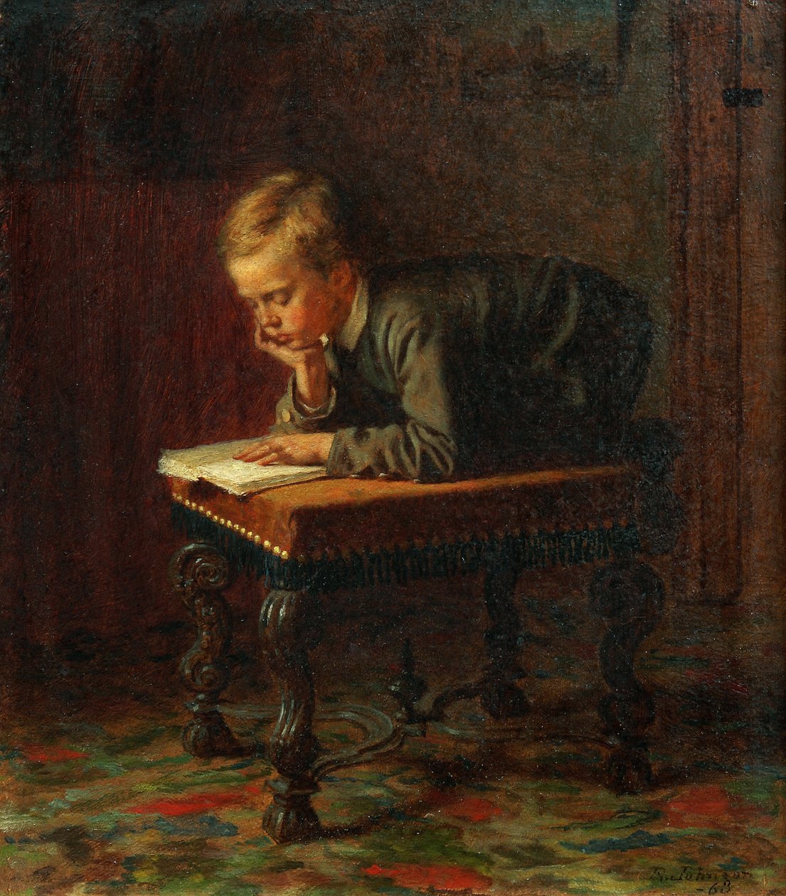 Olvasó fiú alkotó: Eastman Johnson