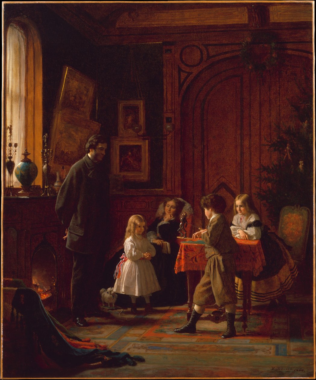 Karácsonykor, a Blodgett család alkotó: Eastman Johnson