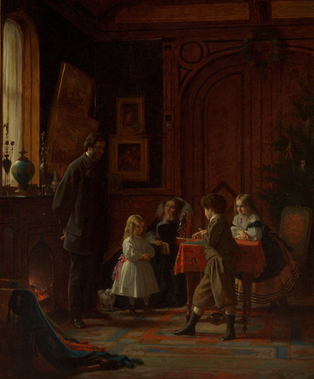 Karácsony-idő, A Blodgett család, 1864. alkotó: Eastman Johnson