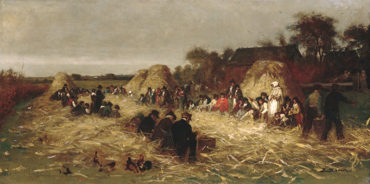 Kukorica hántoltatás Nantucketben, kb. 1875. alkotó: Eastman Johnson