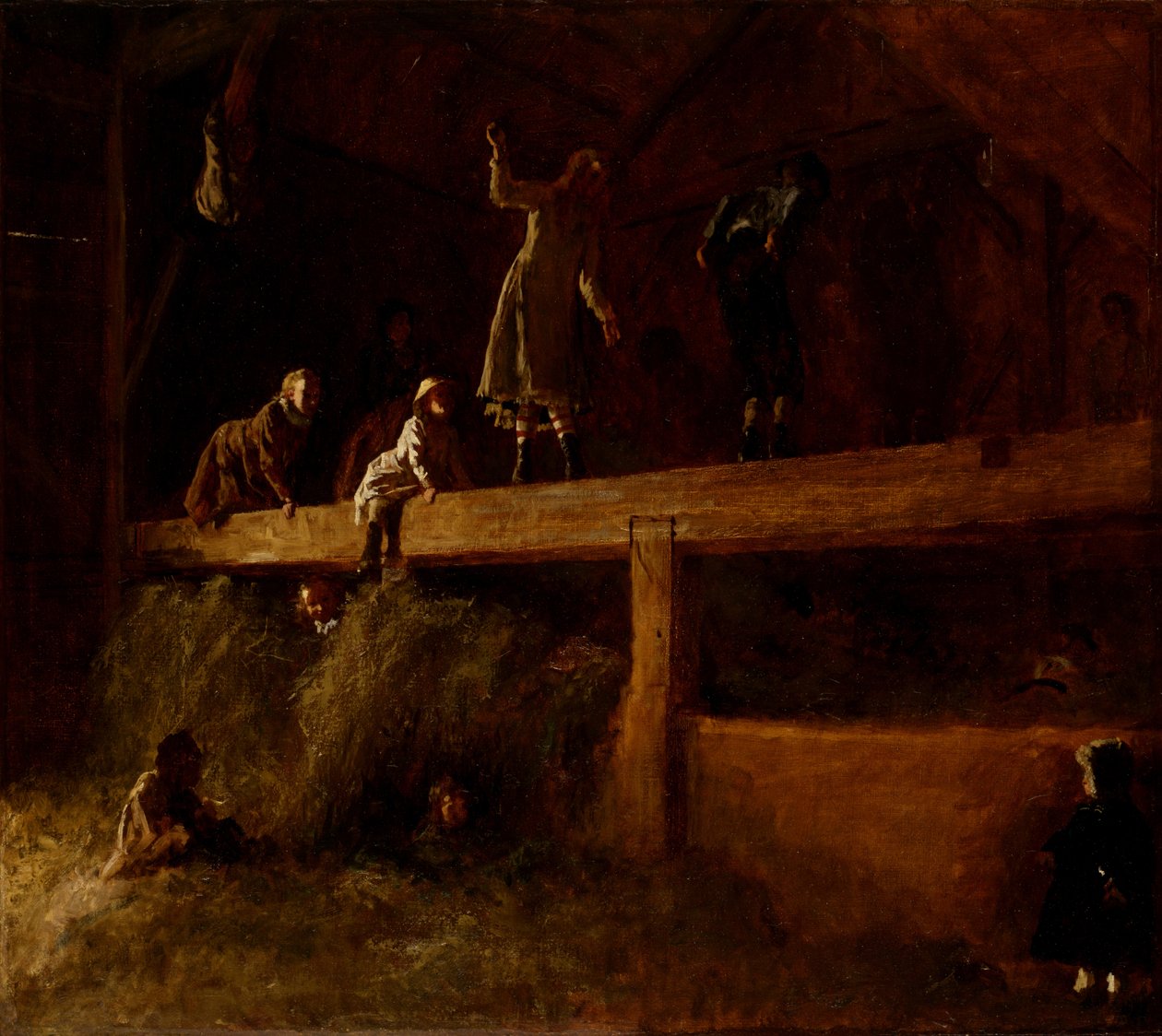 A Szénapadlásban, 1878 körül alkotó: Eastman Johnson