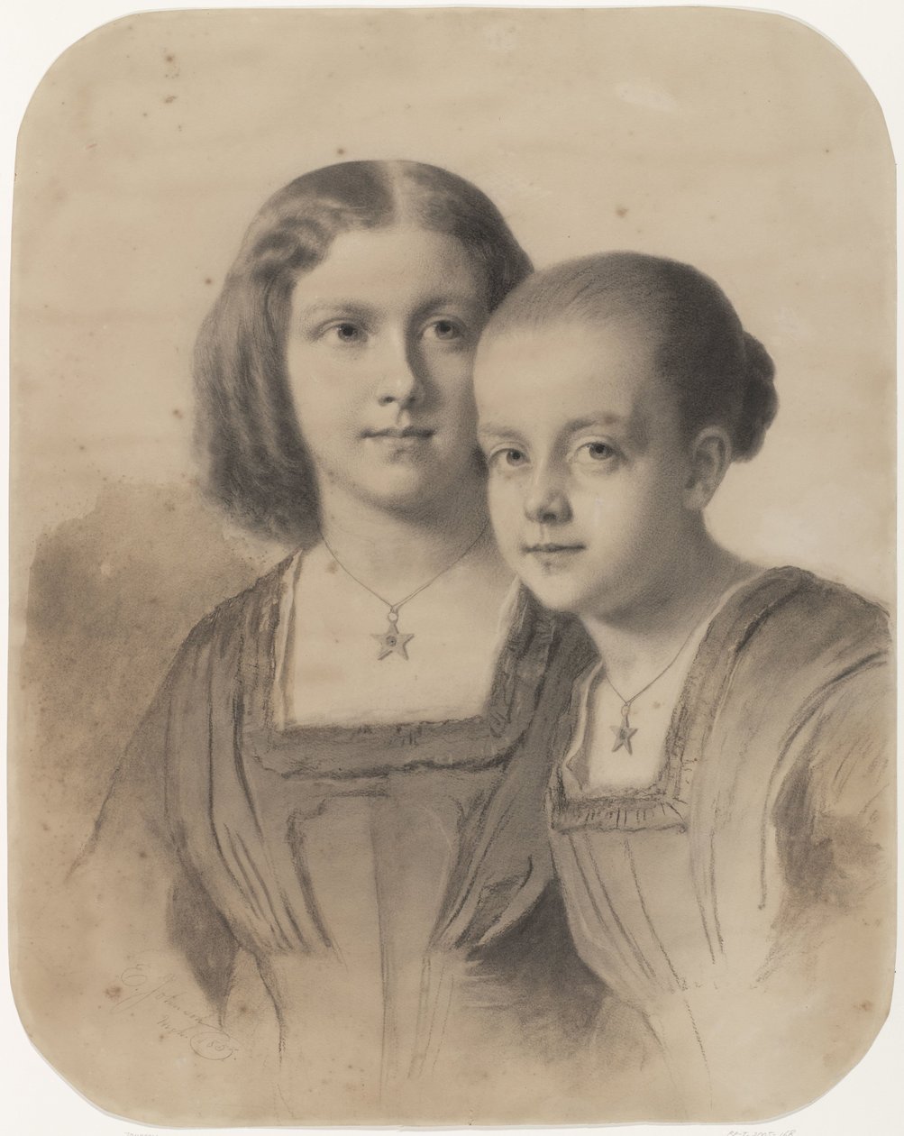 Woltera Geertruida, Limburg Stirum grófnő és Frederika Augusta grófnő portréja alkotó: Eastman Johnson