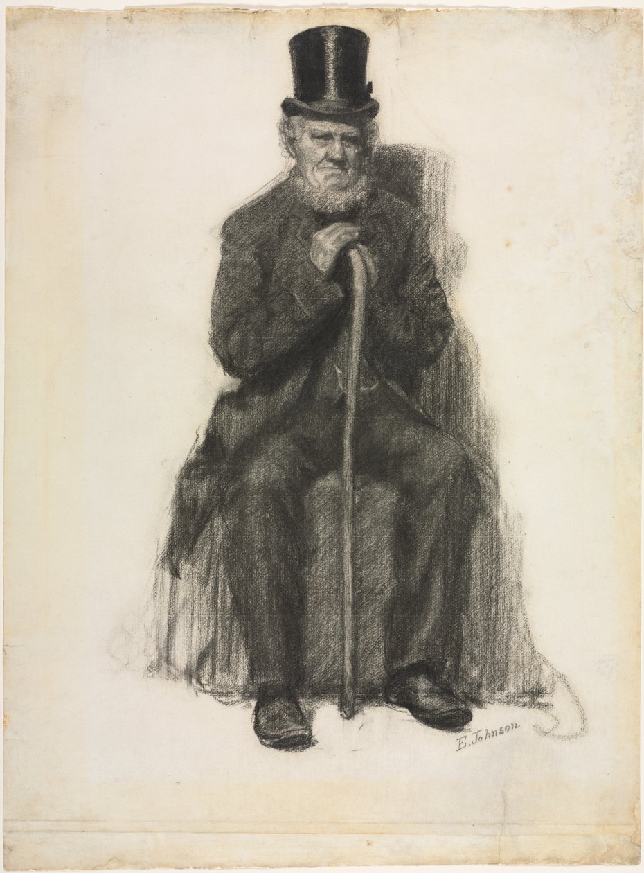Tanulmány egy öregről, esetleg tanulmány Peter Folger portréjához, c. 1886. alkotó: Eastman Johnson