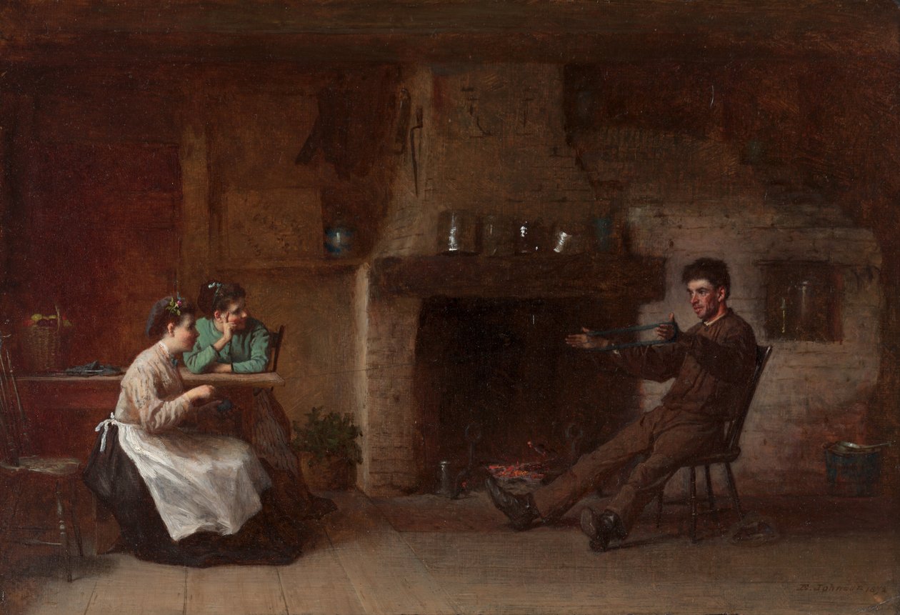 Feltekeredő fonal (egy Nantucket konyha belseje) alkotó: Eastman Johnson