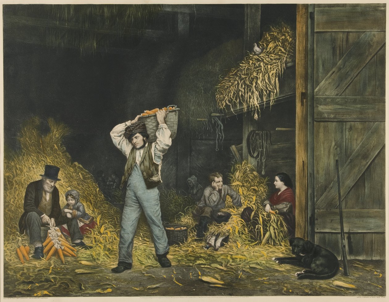 Hántolás, pub. 1861 alkotó: Eastman after Johnson