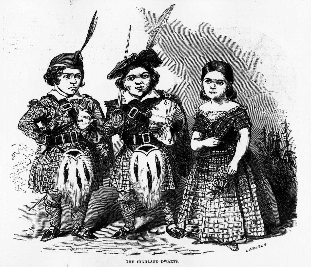 The Highland Dwarfs, megjelent a The Illustrated London News-ban, 1846. május 30. alkotó: Ebenezer Landells