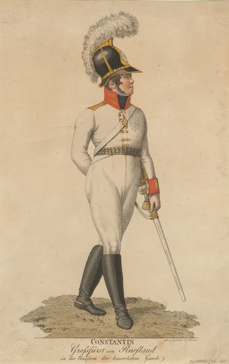 Konstantin Pavlovics orosz nagyherceg portréja 1779-1831, 1807 alkotó: Eberhard Siegfried Henne