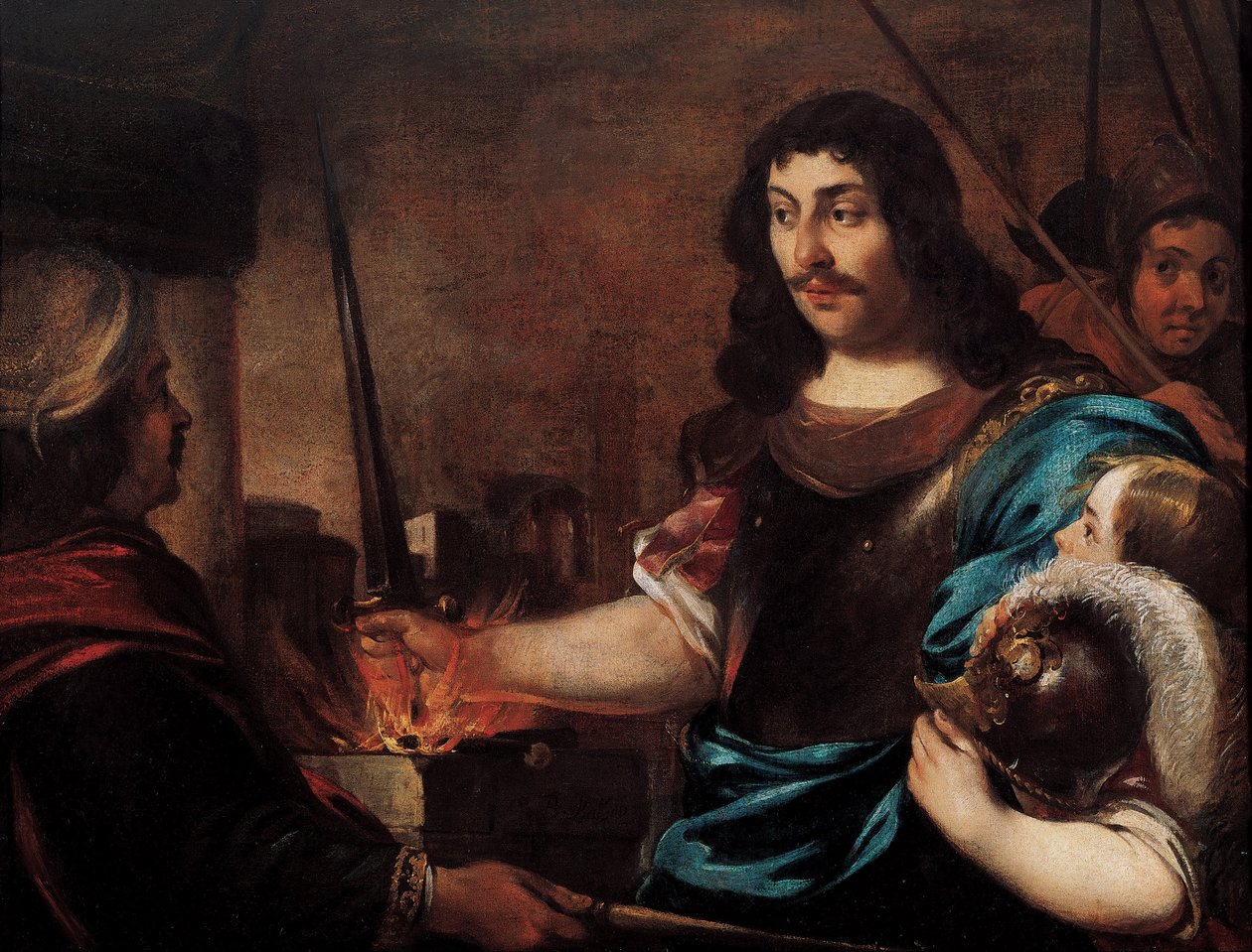 Caius Mucius Scaevola hősiessége alkotó: Eberhart Keilhau