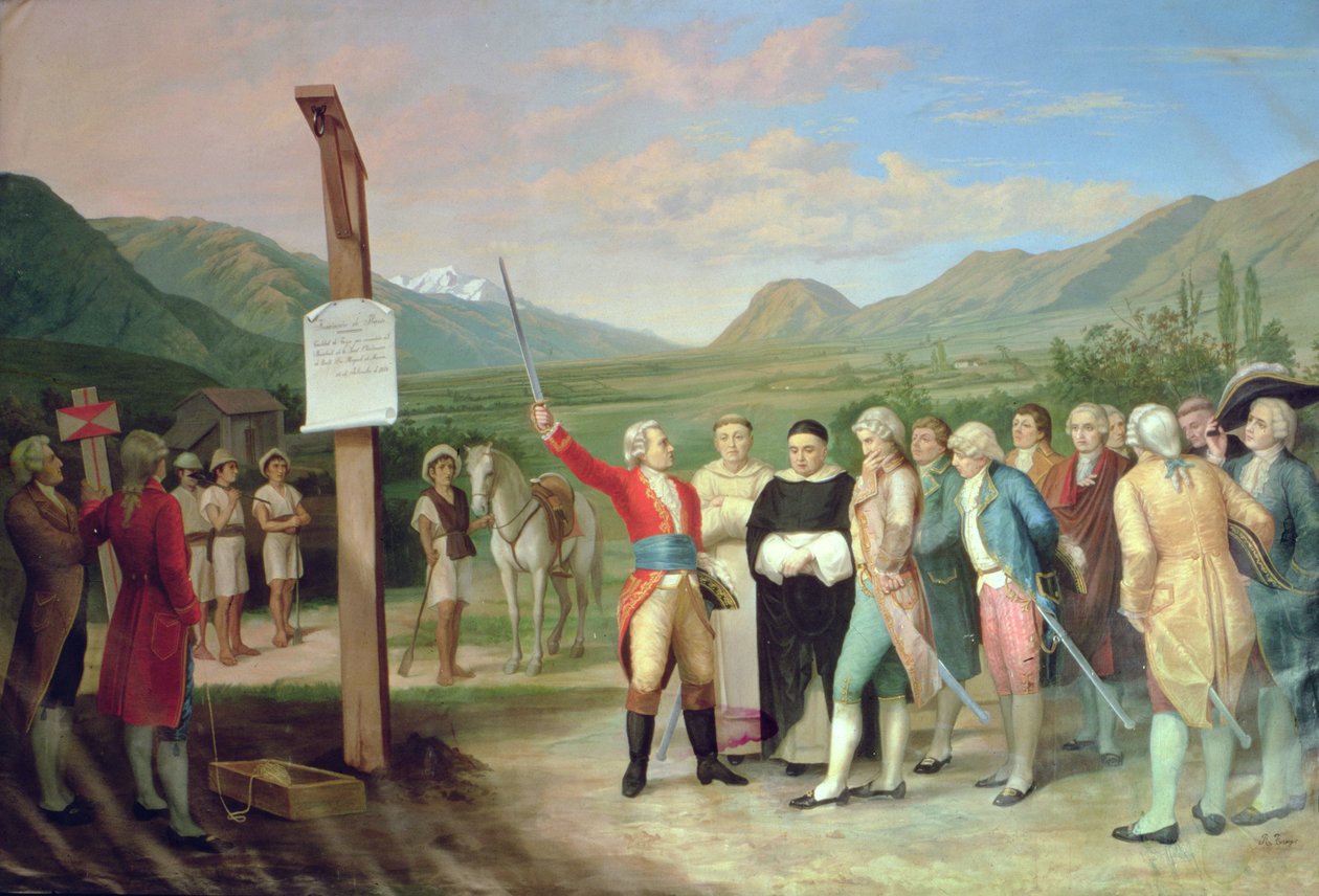 San Miguel de Ibarra város alapítása 1606-ban (olaj, vászon) alkotó: Ecuadorian School