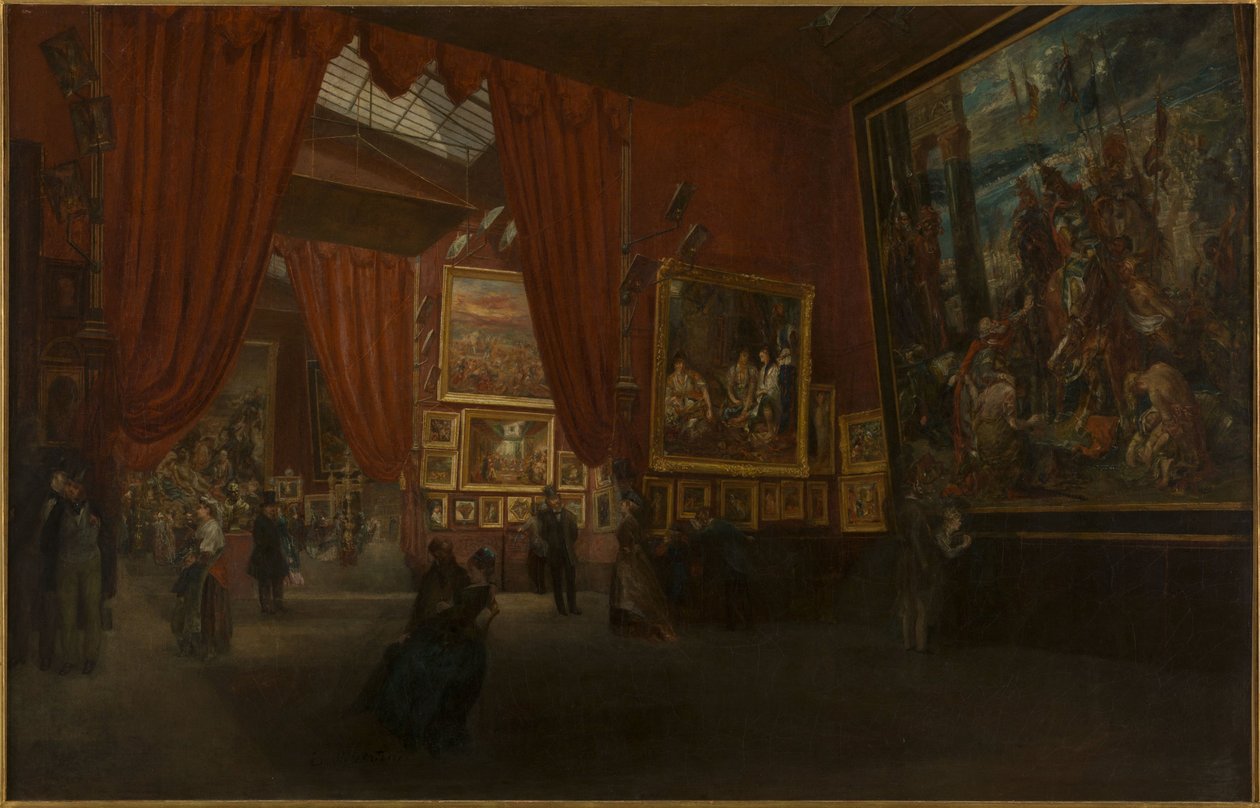 Eugène Delacroix műveinek kiállítása a Galerie Martinet-ben, a boulevard des Italiens-on, 1864-ben, 1864-ben (olaj) alkotó: Ed. Albertini