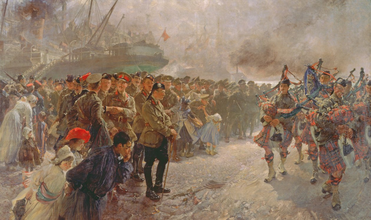 Az első kanadai hadosztály partraszállása St. Nazaire-ben, 1915 alkotó: Edgar Bundy