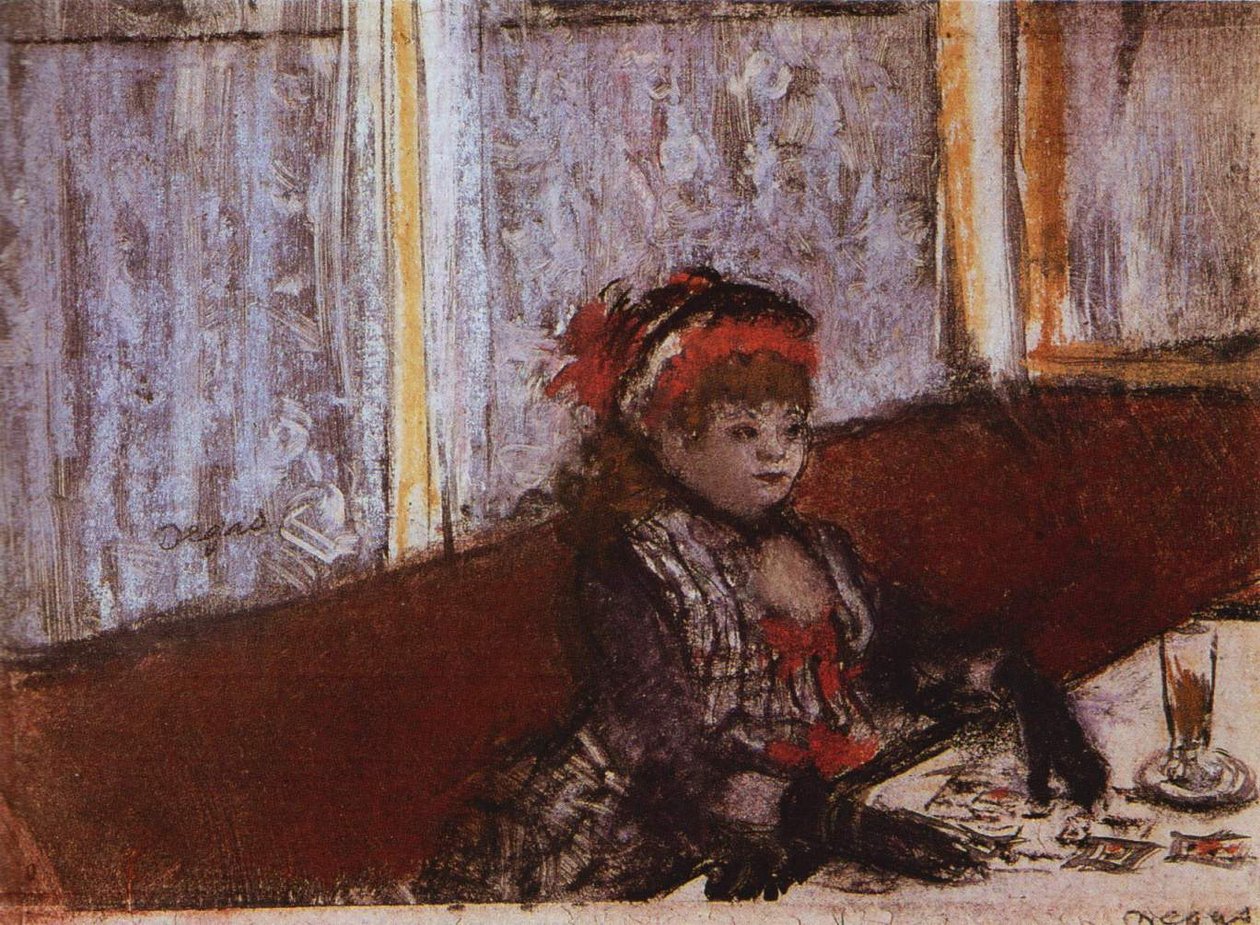 Nő egy kávézóban alkotó: Edgar Degas