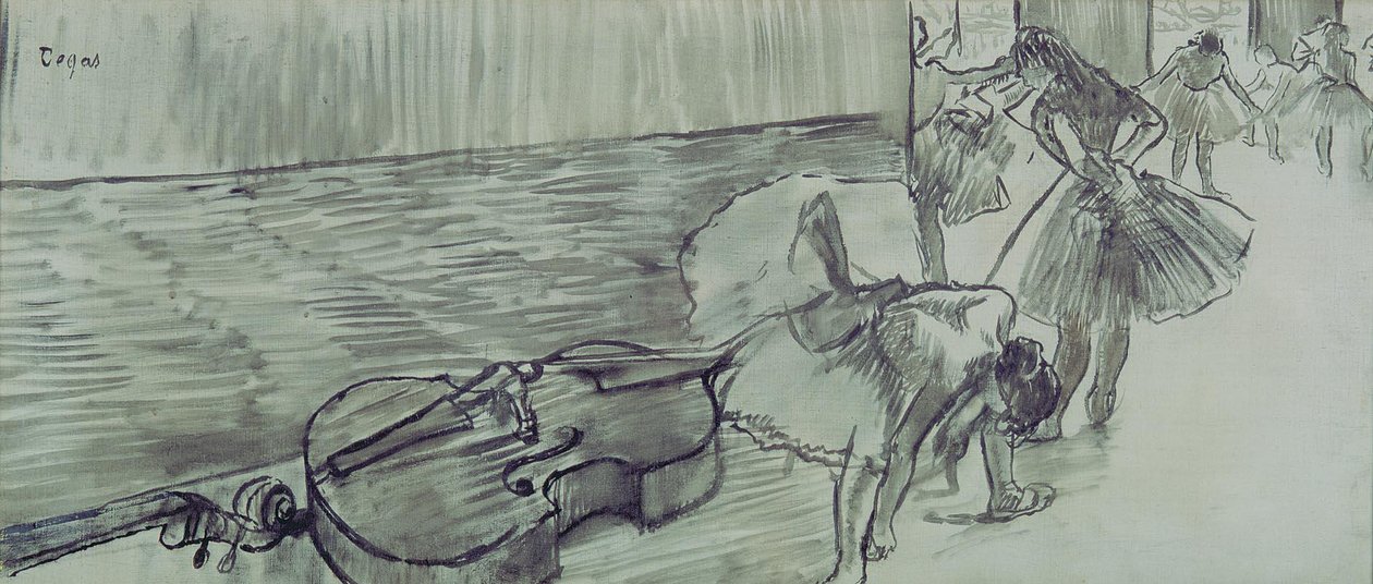 A Balett La Contrabajon előkészületeiEspanol: Preparativos de Ballet El Contrabajon alkotó: Edgar Degas