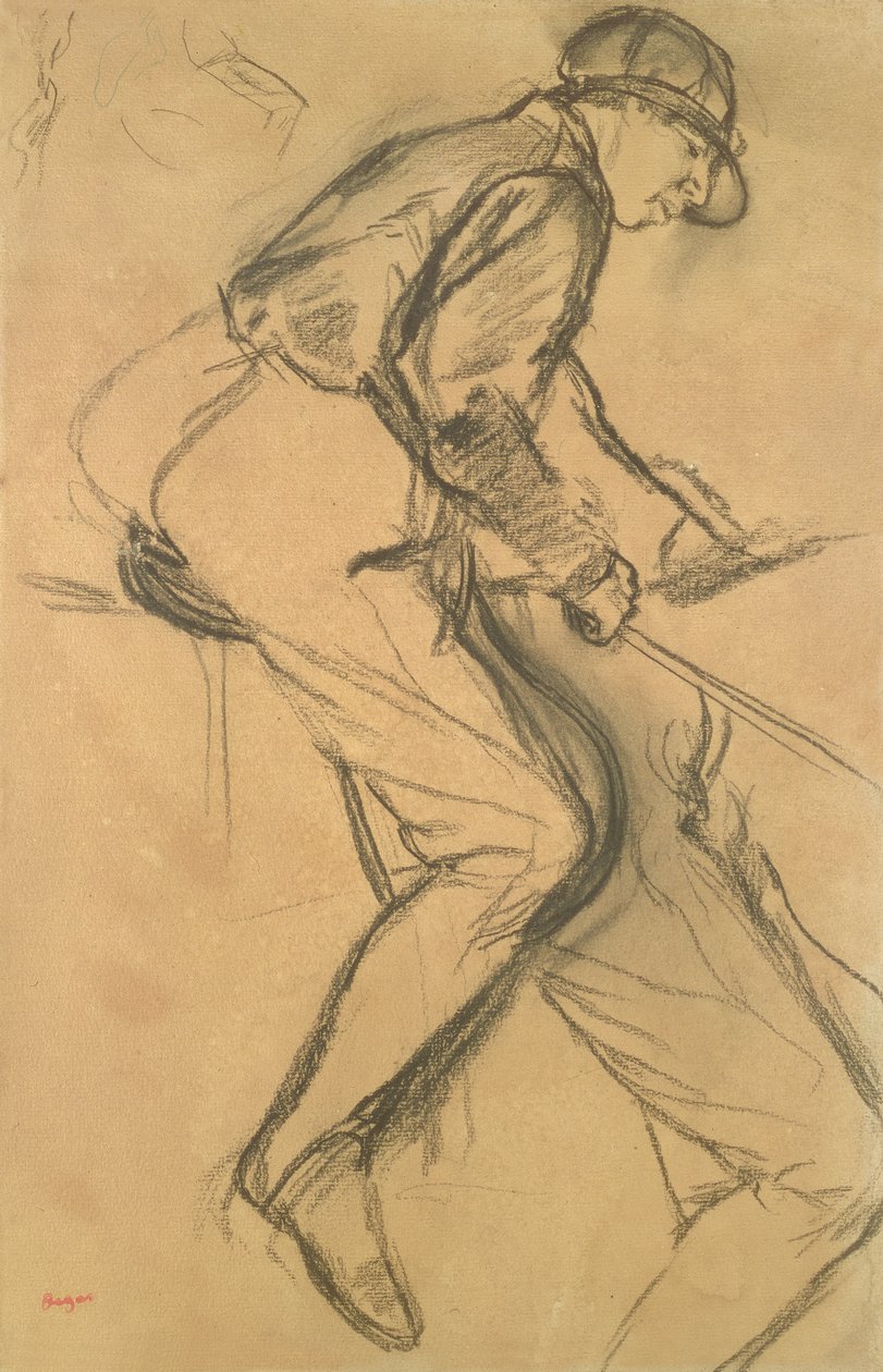 Egy zsoké, 19. század (szén papíron) alkotó: Edgar Degas