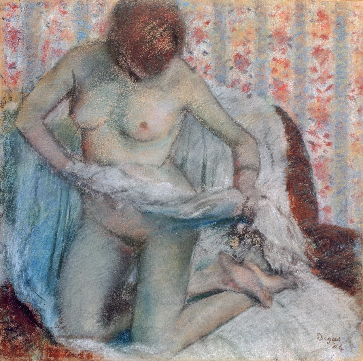 Fürdő után, 1884 (pasztell, papíron) alkotó: Edgar Degas