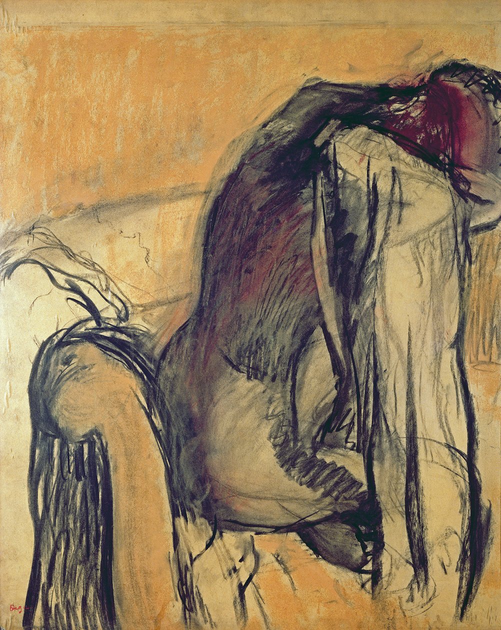 Fürdő után, 1905-7, (guache) alkotó: Edgar Degas