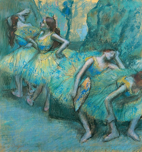 Balett táncosok a szárnyakban alkotó: Edgar Degas