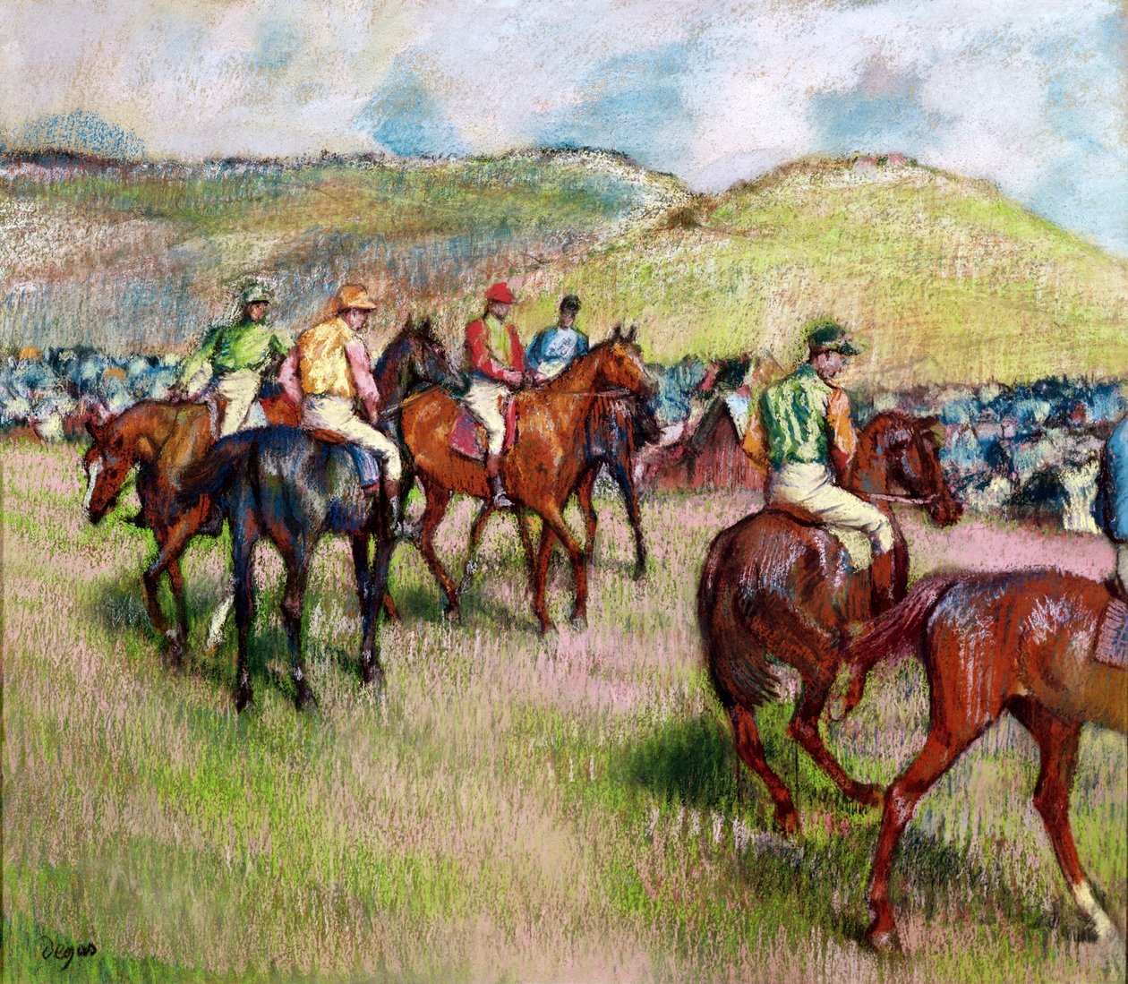 Verseny előtt, 1893 körül (pasztell) alkotó: Edgar Degas