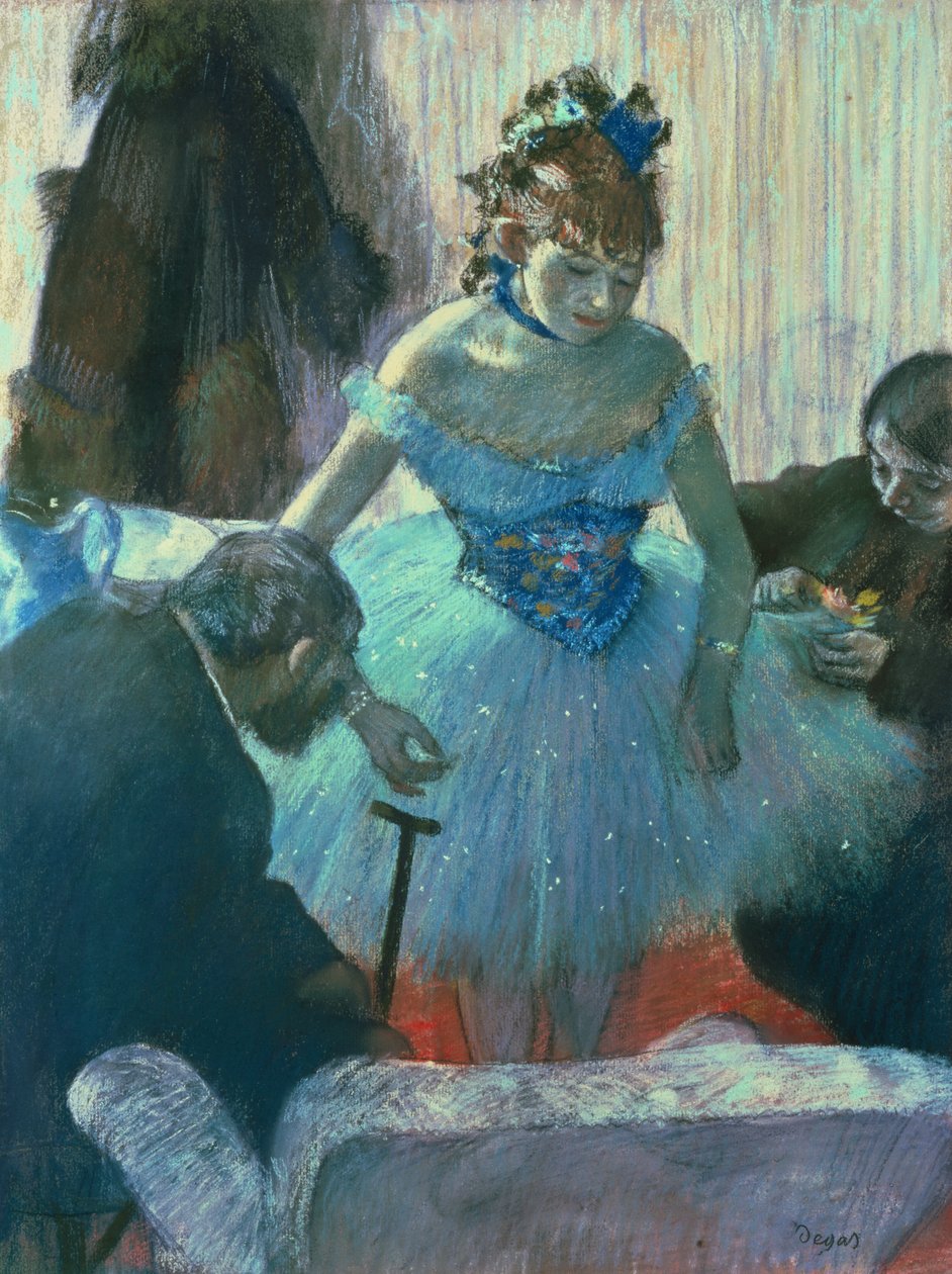 Táncosnő az öltözőjében (pasztell) alkotó: Edgar Degas
