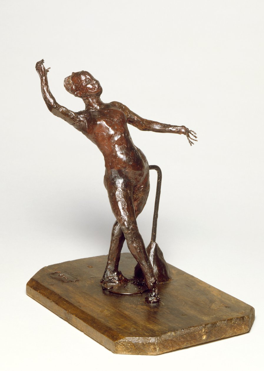 Táncos tamburával, 1895 körül (barna viasz) alkotó: Edgar Degas
