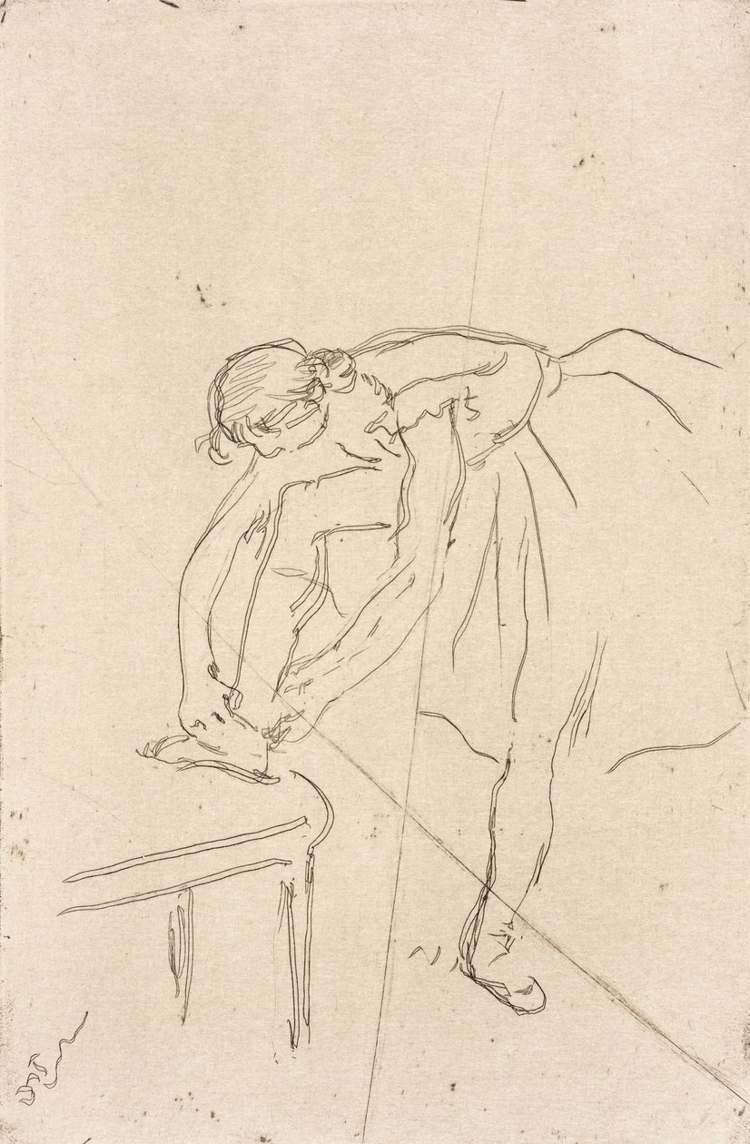 Táncos felveszi a papucsát alkotó: Edgar Degas