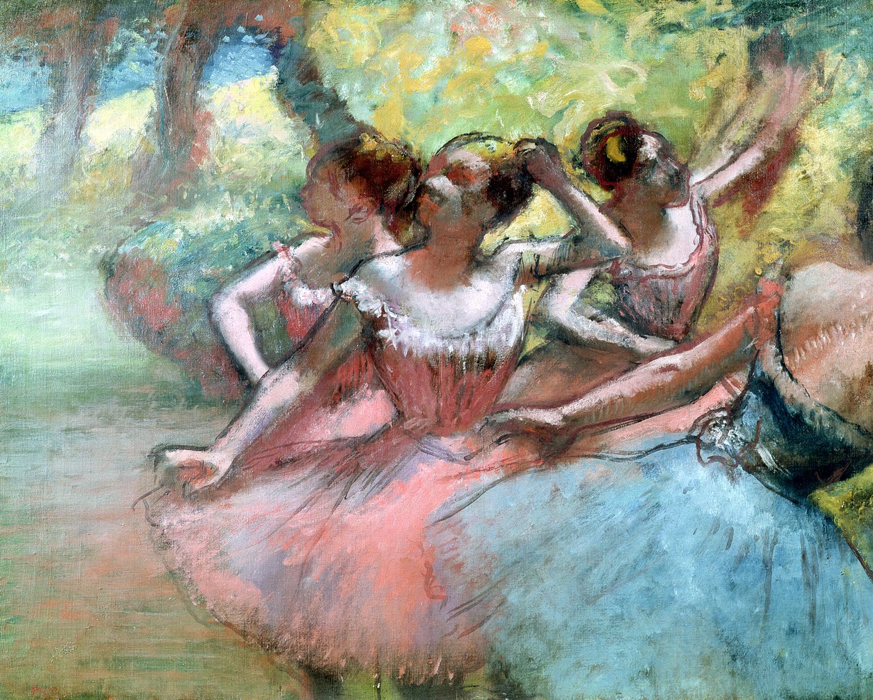 Négy balerina a színpadon (pasztell) alkotó: Edgar Degas