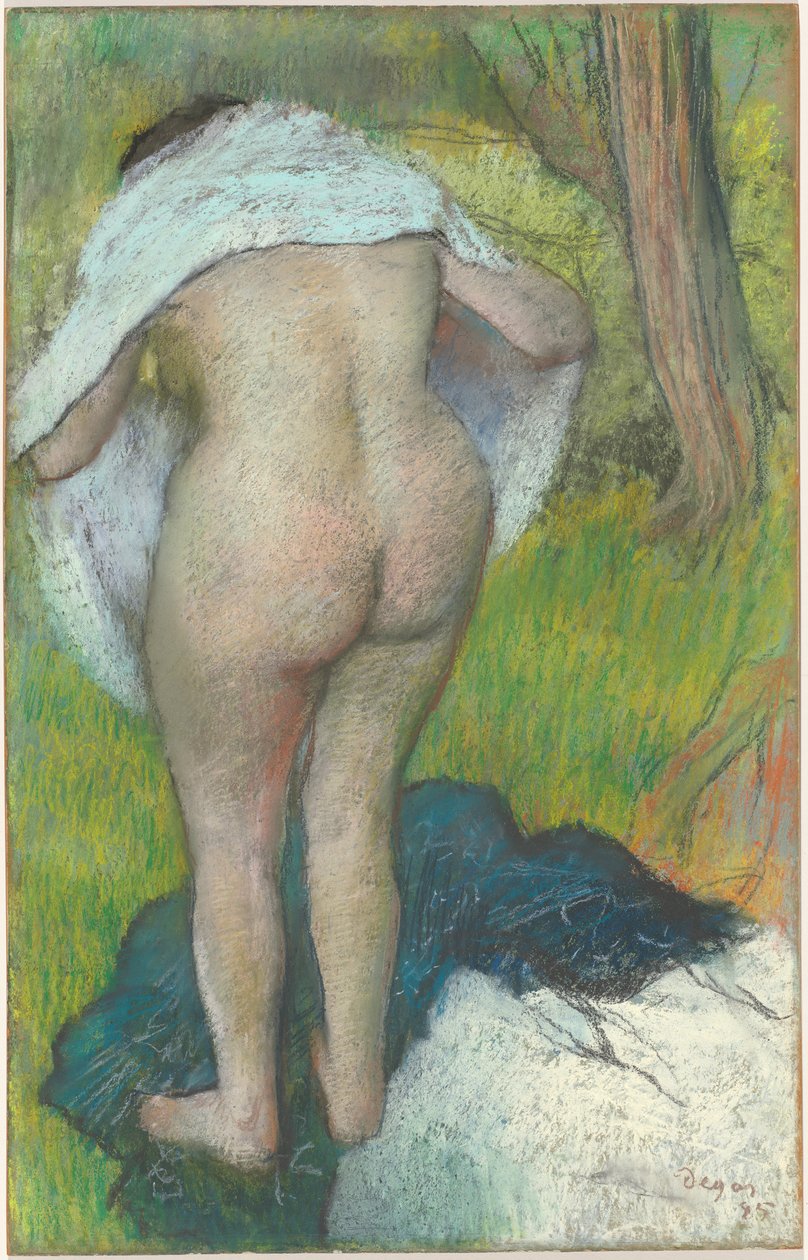 Lány szárítja magát alkotó: Edgar Degas