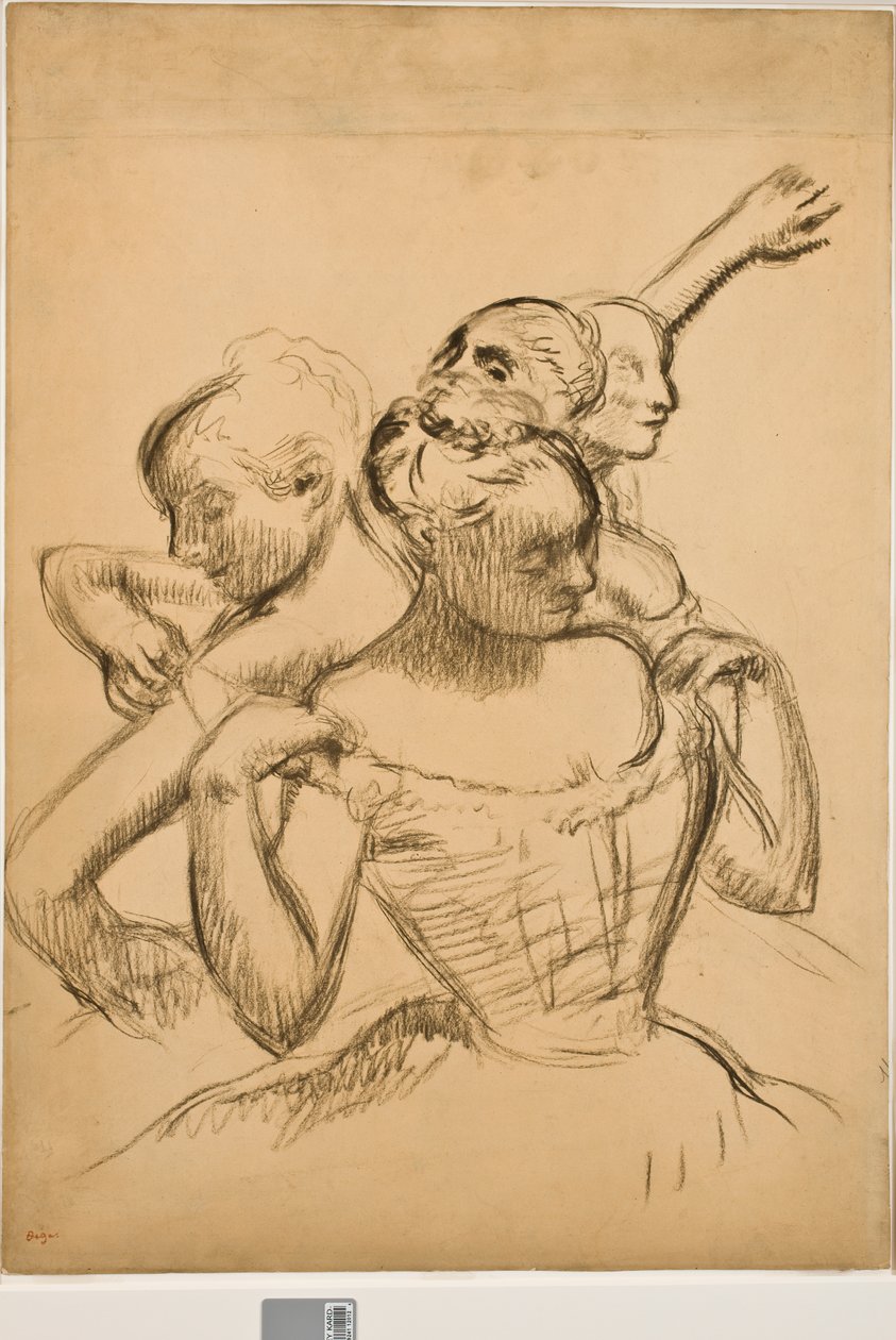 Négy táncos csoportja, 1902 körül (szén, manila tónusú papíron) alkotó: Edgar Degas