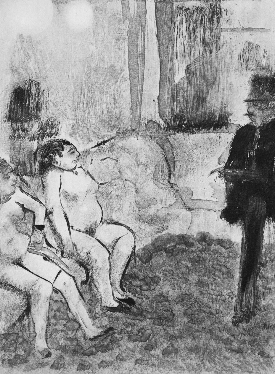 Illusztráció Guy de Maupassant (1850-93) "La Maison Tellier" című művéből, Maurice Potin metszete, 1933 alkotó: Edgar Degas