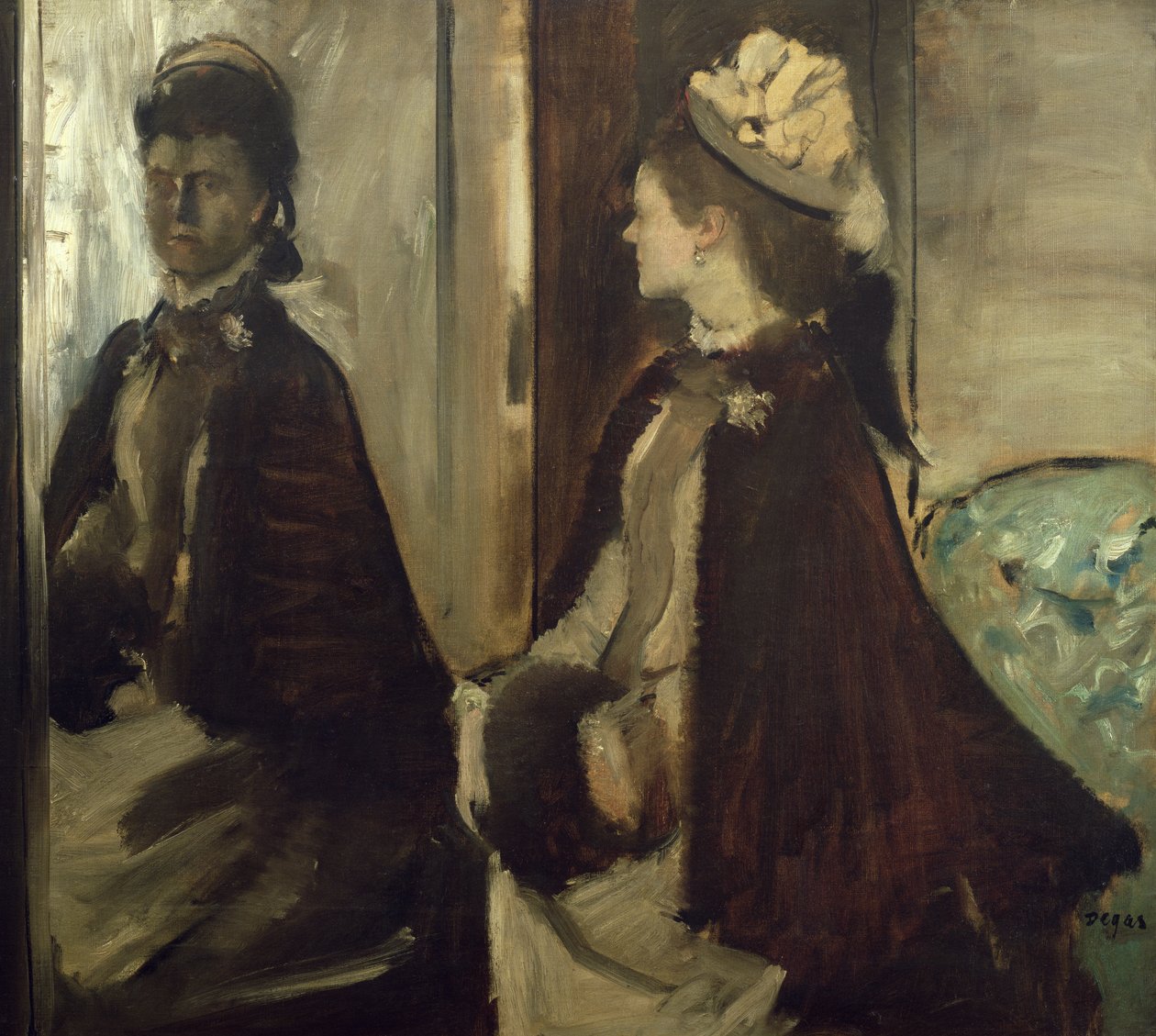 Madame Jeantaud a tükörben, 1875 körül alkotó: Edgar Degas