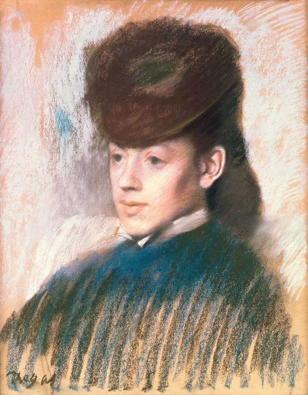 Mademoiselle Malo, 1875 körül (pasztell, csiszolt papír) alkotó: Edgar Degas