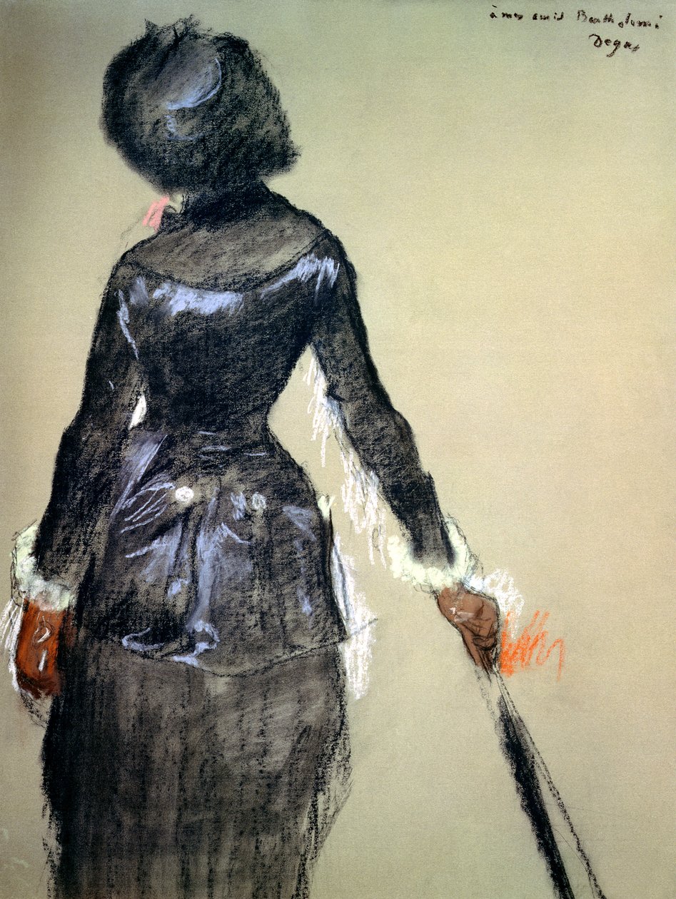 Mary Cassatt a Louvre-ban (pasztell) alkotó: Edgar Degas