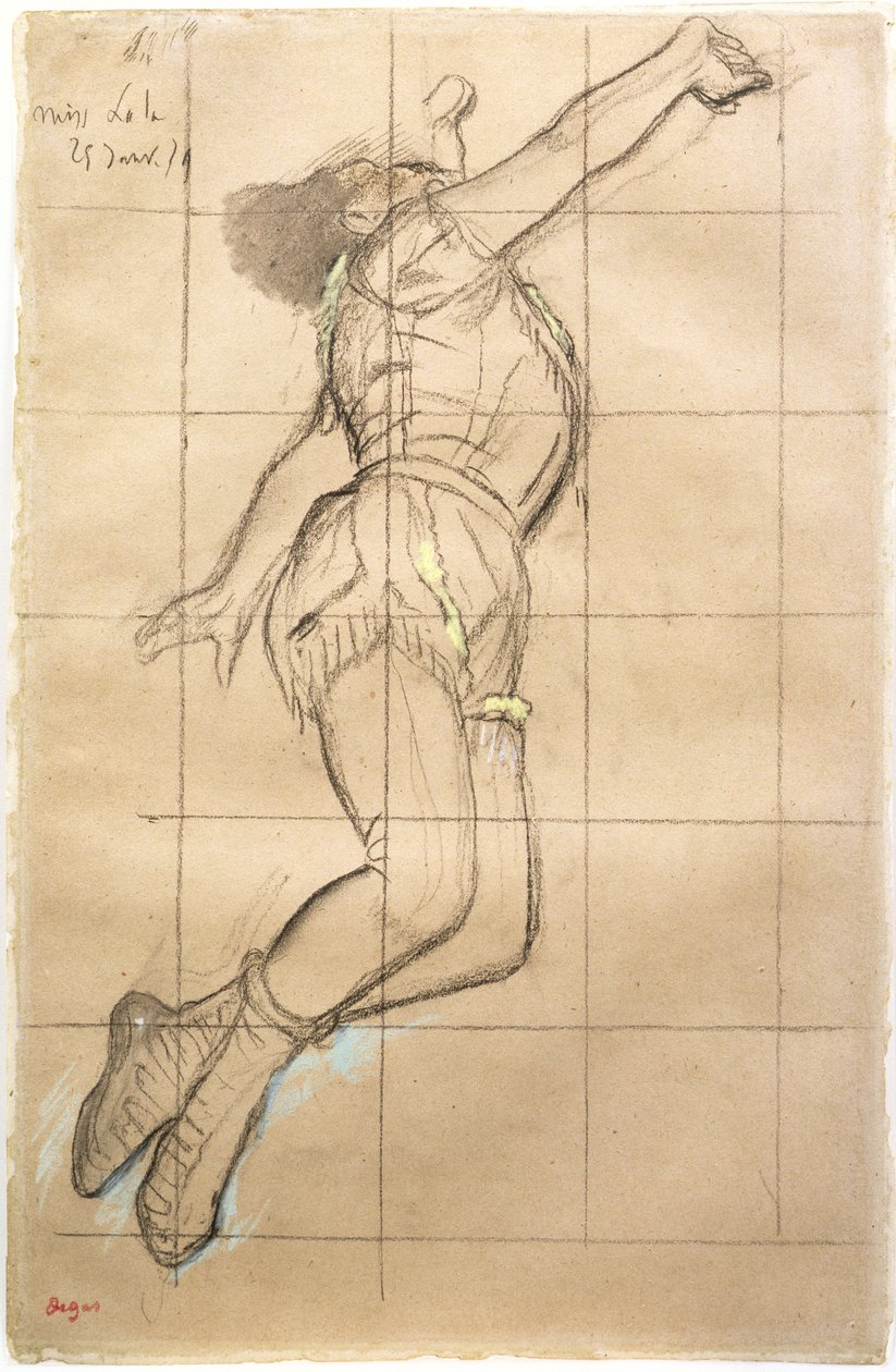 Miss La La a Fernando cirkuszban, 1879 (fekete kréta és pasztell, papír) alkotó: Edgar Degas