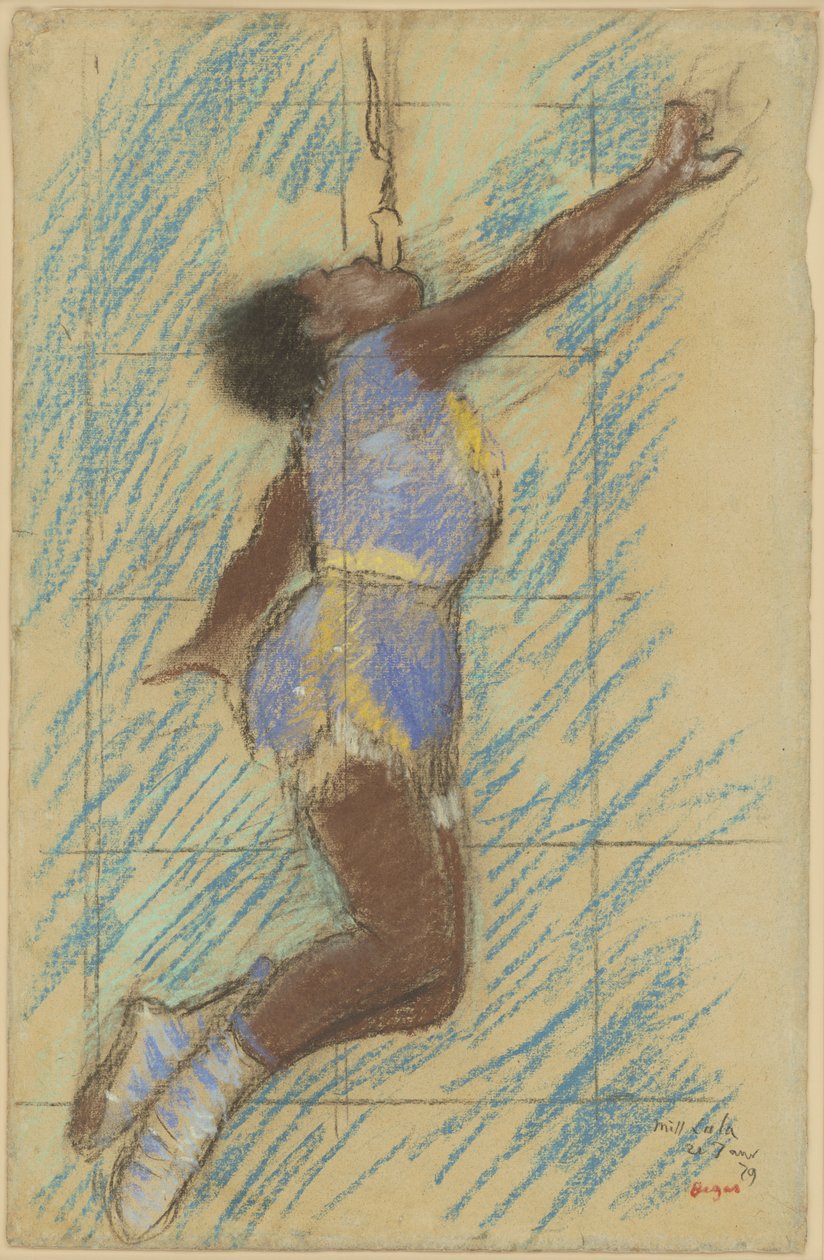 Lala kisasszony a Fernando Circusban, 1879 (pasztell, kifakult kék papíron) alkotó: Edgar Degas