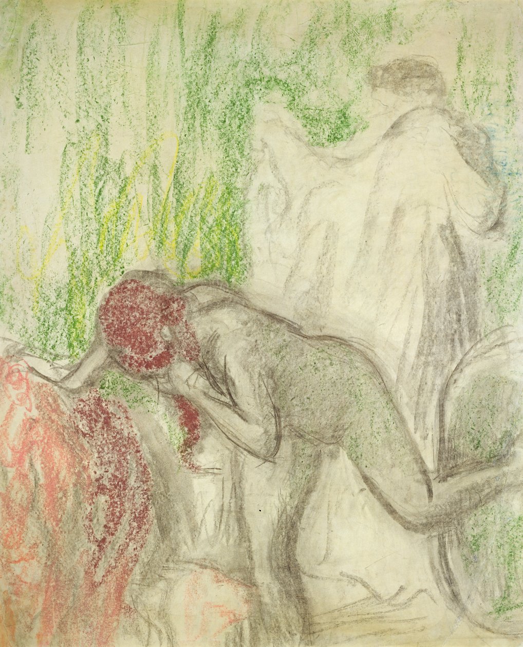 Akt kiszállni a fürdőből alkotó: Edgar Degas