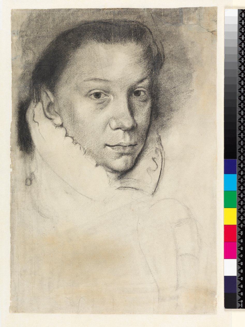 PD.22-1978 Elizabeth de Valois (Anthonis Mor vagy Moro nyomán), 1880 körül (faszén papíron) alkotó: Edgar Degas