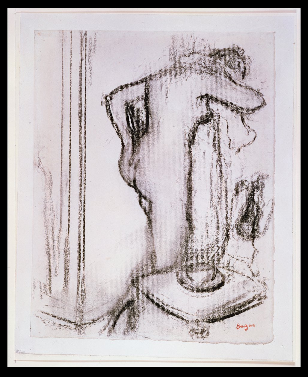 PD.33-1978 Nő a WC-ben, 1890 körül (szén papíron) alkotó: Edgar Degas