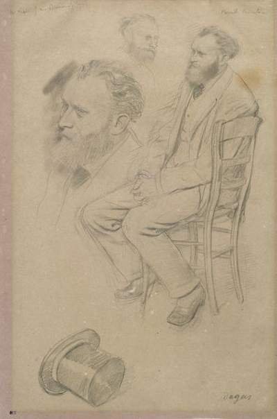 Edouard Manet arcképe ülve alkotó: Edgar Degas