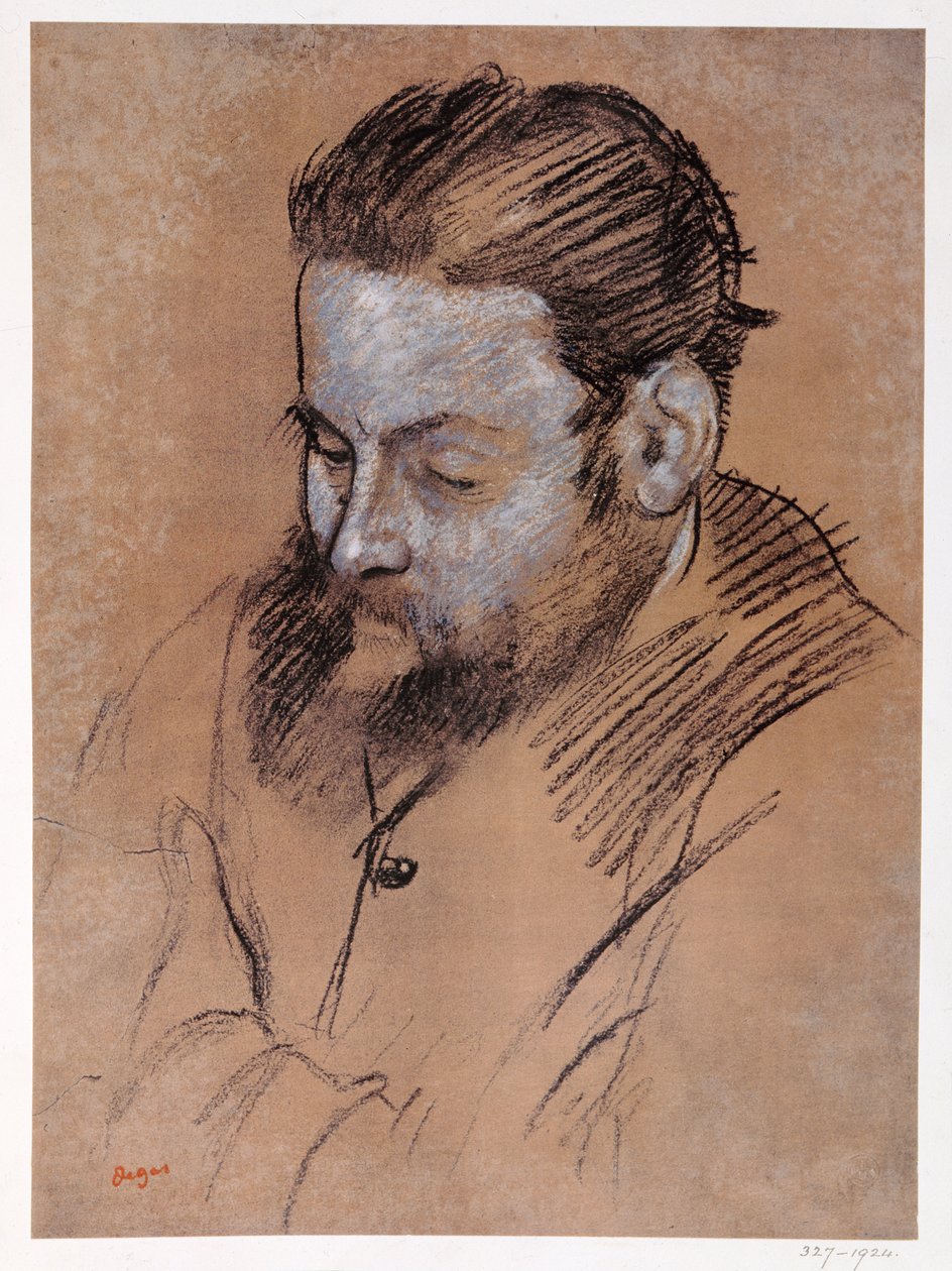 Diego Martelli portréja, 1879 (kréta, papír) alkotó: Edgar Degas