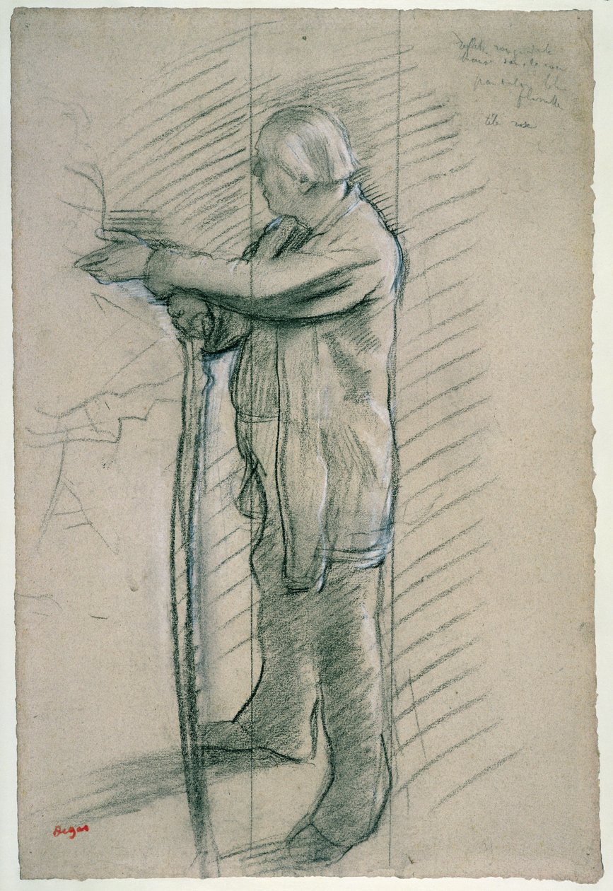 Jules Perrot táncos portréja, 1875 (fekete kréta, Conte zsírkréta és szén, papír) alkotó: Edgar Degas