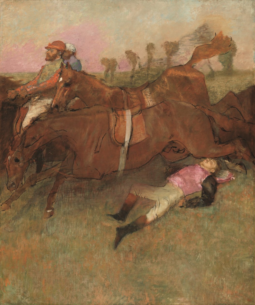 Jelenet az akadályhajtásból: Jockey, 1866 alkotó: Edgar Degas