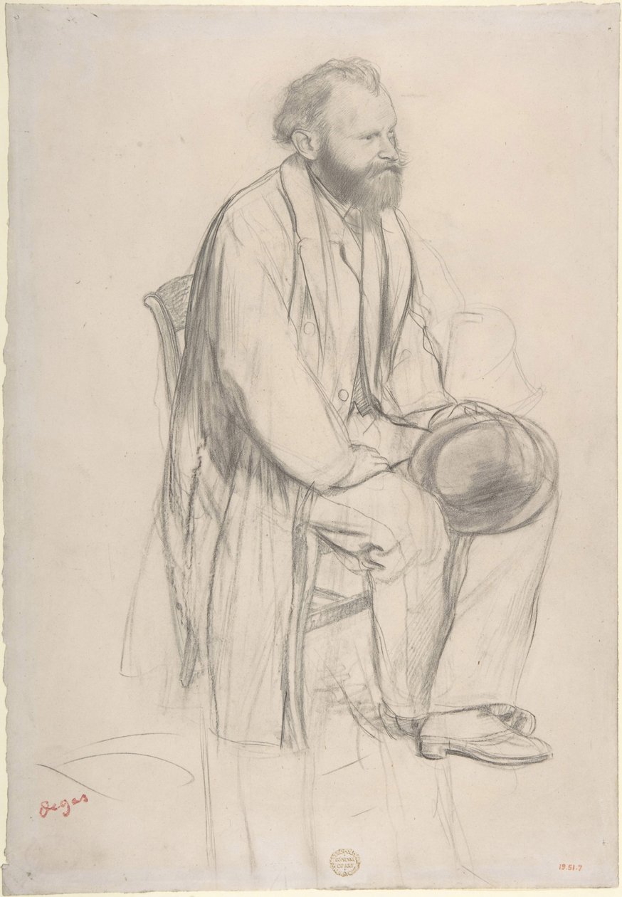 Tanulmány Manet portréjához (fekete kréta) alkotó: Edgar Degas