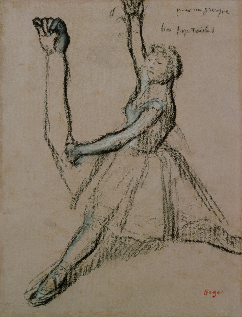 Tanulmány egy táncosról (kréta papíron) alkotó: Edgar Degas
