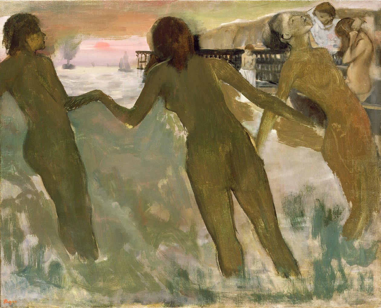 Három lány fürdik alkotó: Edgar Degas