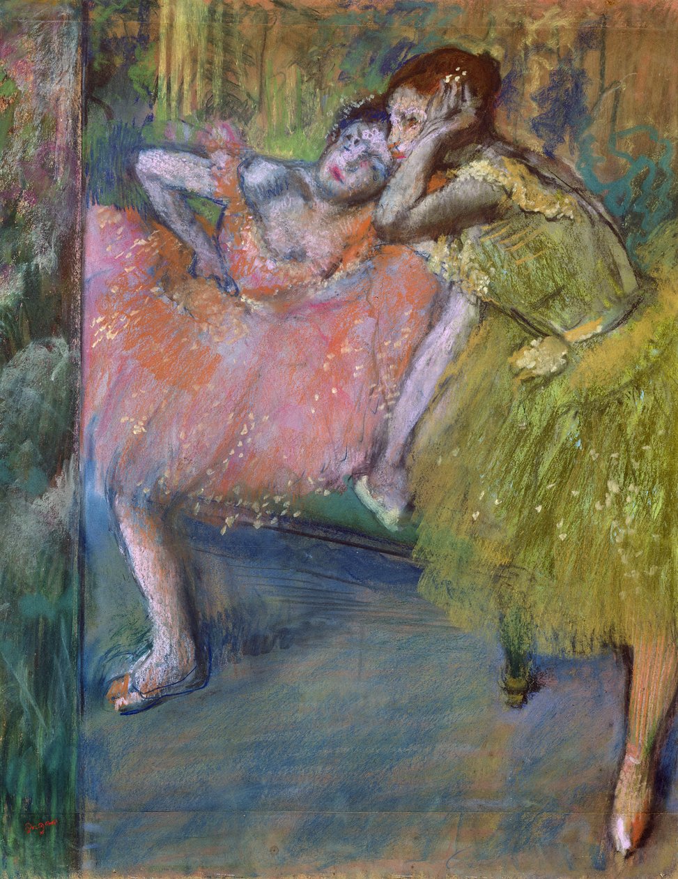 Két táncos az előcsarnokban, 1901 körül (pasztell) alkotó: Edgar Degas