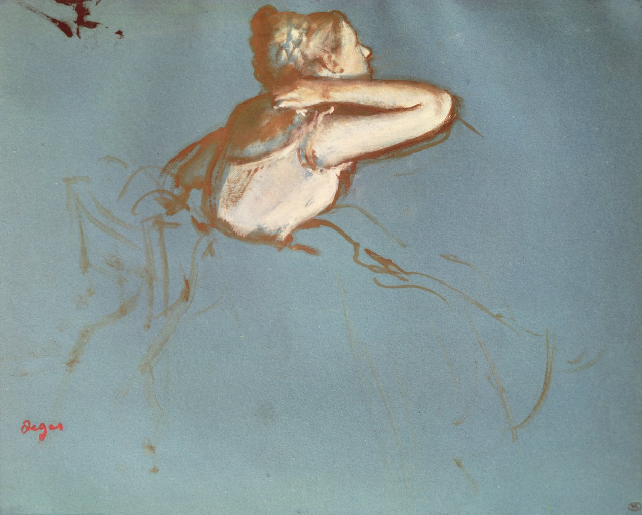 Egy táncos profil képe, 1899 körül (guache és akvarell papíron) alkotó: Edgar Degas